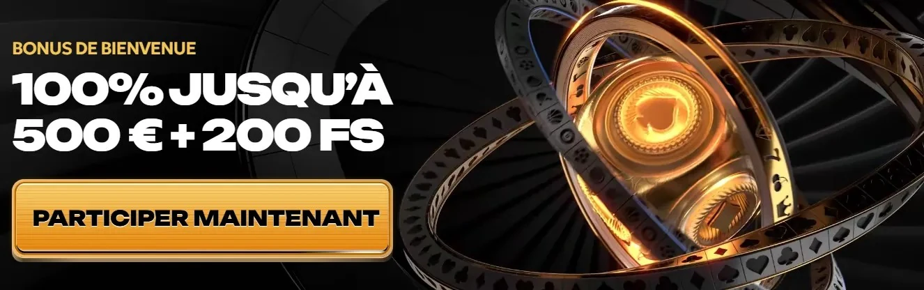 Offre de bienvenue Spinsy : 100 % jusqu'à 500 € et 200 tours